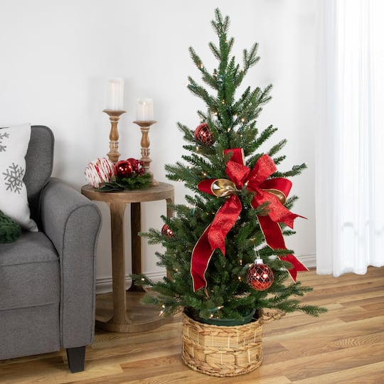 4Ft Pre-Lit Potted Real Touch™ Grande Spruce Artificial Christmas Tree, Clear Lights By Northlight in Green | 4 ft | Michaels®